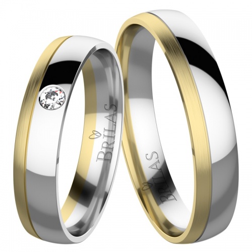 Julie Colour GW - snubné prstene zo žltého a bieleho zlata