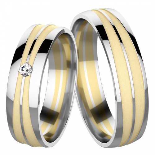 Criss Colour GW - luxusné snubné prstene v kombinovanom zlate