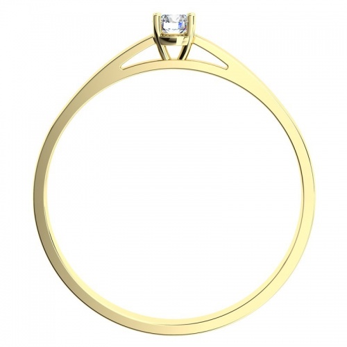 Diona G Briliant (3 mm) - jemný zásnubný prsteň zo žltého zlata