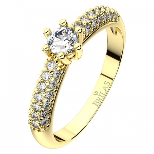 Sněženka G Briliant (4 mm) - zásnubný prsteň v žltom zlate