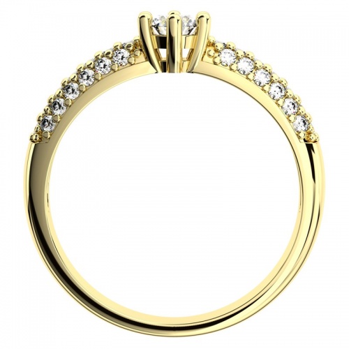 Sněženka G Briliant (4 mm) - zásnubný prsteň v žltom zlate