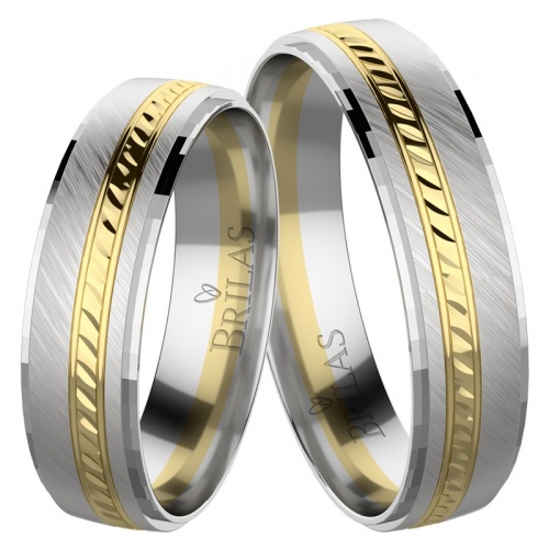 Romana Colour GW - snubné prstene z kombinovaného zlata