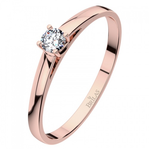 Diona Red - jemný zásnubný prsteň z růžového zlata