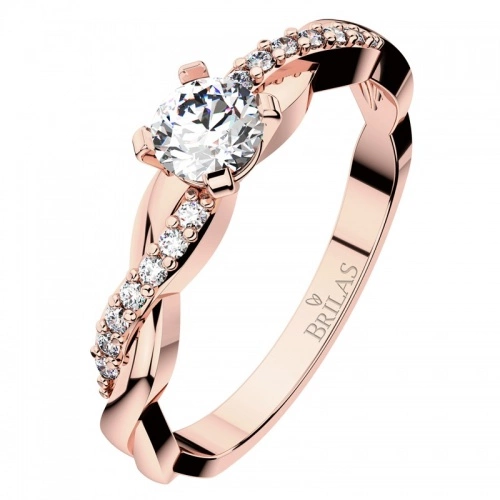 Luciana Red - vznešený zásnubní prsten v červeném zlatě