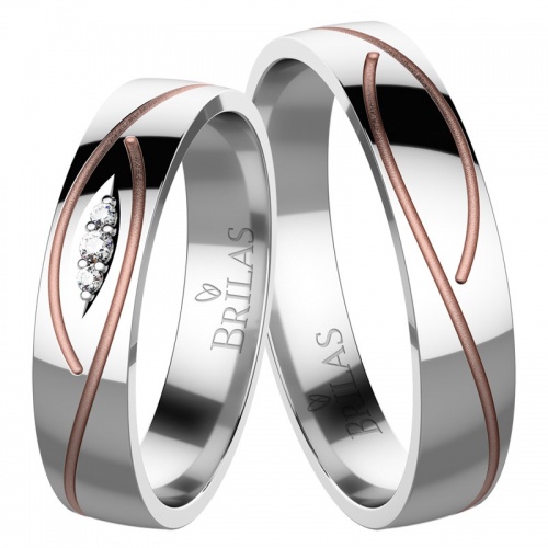 Savio Colour RW - snubné prstene z červeného a bieleho zlata