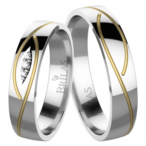 Savio Colour GW  - snubné prstene zo žltého a bieleho zlata