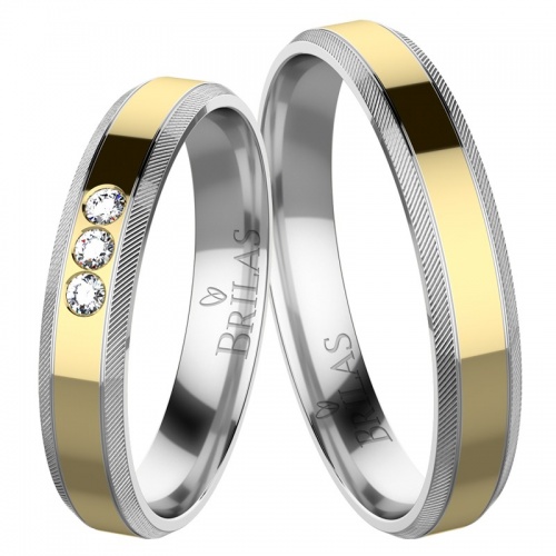 Tango Colour GW - snubné prstene zo žltého a bieleho zlata