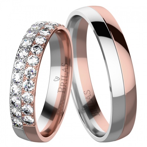 Karin Colour RW - snubné prstene z červeného a bieleho zlata