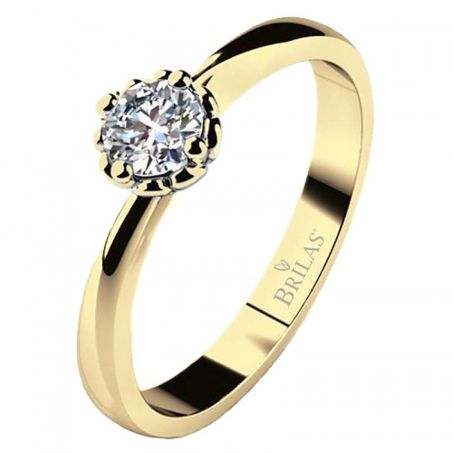 Helios G Briliant  - nadčasový zásnubný prsteň zo žltého zlata s briliantmi