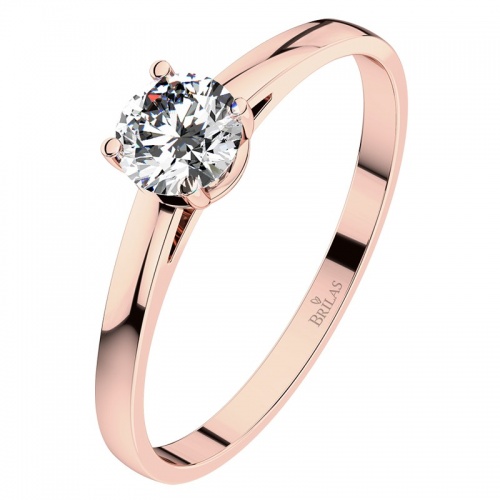 Diona R Briliant (5 mm) - jemný zásnubný prsteň z červeného zlata