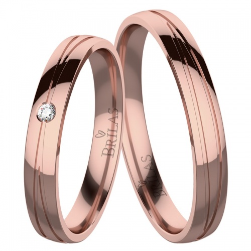 Mahulena Red - snubné prstene z růžového zlata