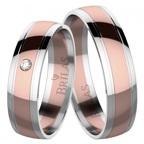 Faris Colour RW - snubné prstene z bieleho a růžového zlata