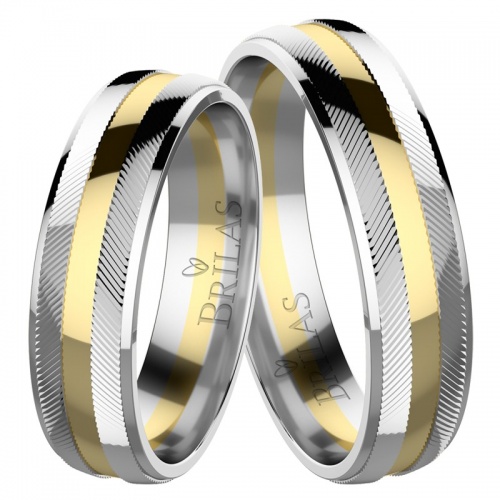 Azarena Colour WG - snubné prstene zo žltého a bieleho zlata