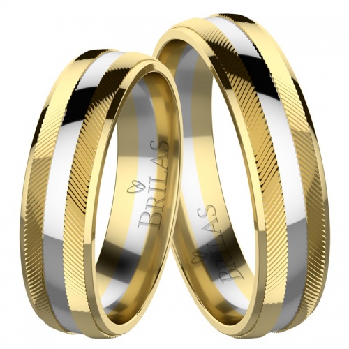 Azarena Colour GW - snubné prstene zo žltého a bieleho zlata
