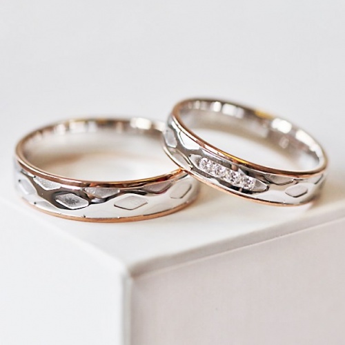 Otis Colour RW - snubné prstene z bieleho a růžového zlata