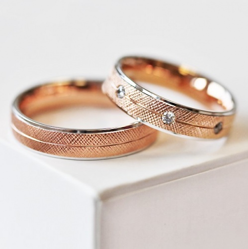 Axel Colour RW - snubné prstene z bieleho a růžového zlata