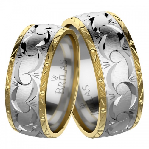 Damon Colour WG - snubné prstene z bieleho a žltého zlata