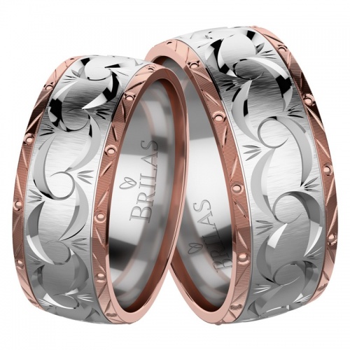 Damon Colour WR - snubné prstene z bieleho a růžového zlata