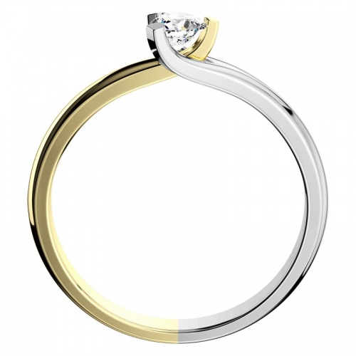 Polina Colour GW Briliant  - zásnubný prsteň z bieleho a žltého zlata