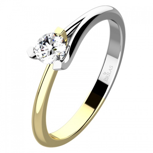 Polina Colour GW  - zásnubný prsteň z bieleho a žltého zlata