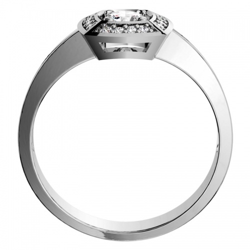 Miron White Briliant - okázalý zásnubní prsten z bílého zlata 