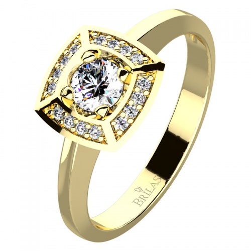 Miron Gold Briliant - okázalý zásnubní prsten ze žlutého zlata 