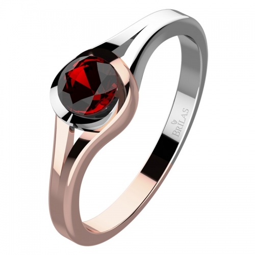 Karma Colour RW Granát - zásnubný prsteň v červenom a bielom zlate