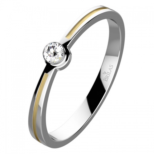 Aspen Colour GW - zásnubný prsteň z bieleho a žltého zlata