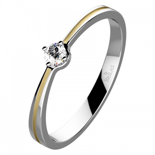 Joni Colour GW - zásnubný prsteň z bieleho a žltého zlata
