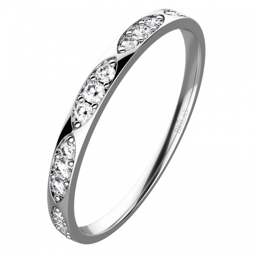 Kasia II. White  - luxusné snubný prsteň z bieleho zlata