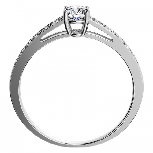 Milena White  - luxusné snubný prsteň z bieleho zlata