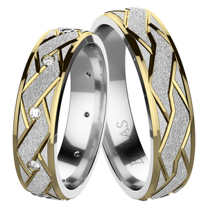 Kora Colour GW - snubné prstene zo žltého a bieleho zlata