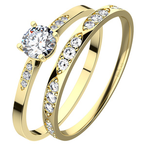 Kasia Set Gold  - vkusný zásnubný prsteň z bieleho zlata