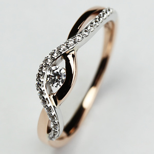 Anika Colour RW - zásnubný prsteň z bieleho a růžového zlata