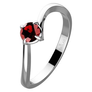 Pamela White Granát - zásnubný prsteň z bieleho zlata