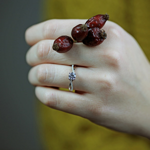 Garnet Silver - zásnubný prsteň zo striebra
