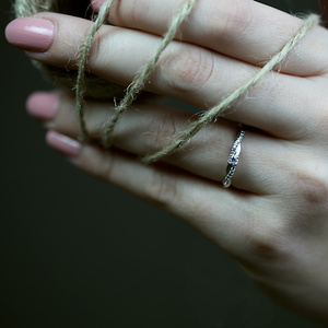 Luciana W Briliant (3 mm) -  zásnubný prsteň v bielom zlate