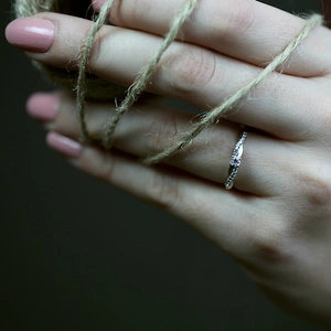 Luciana W Briliant (3 mm) -  zásnubný prsteň v bielom zlate