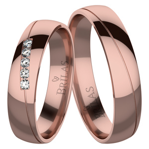 Enrica Red - snubné prstene z růžového zlata