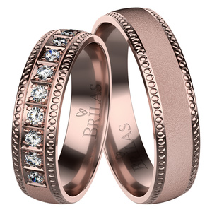 Erasmus Red - snubné prstene z růžového zlata
