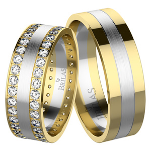 Bret Colour GW - snubné prstene z kombinovaného zlata