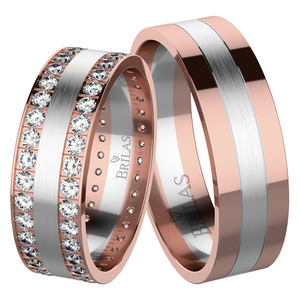 Bret Colour RW - snubné prstene z kombinovaného zlata