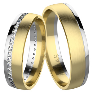 Desirat Colour GW - jednoduché zlaté snubné prstene
