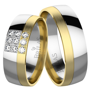 Oria Colour GW - snubné prstene z bieleho a žltého zlata