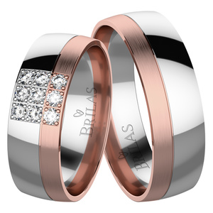 Oria Colour RW - zlaté svadobné prstene v kombinácii dvoch farieb