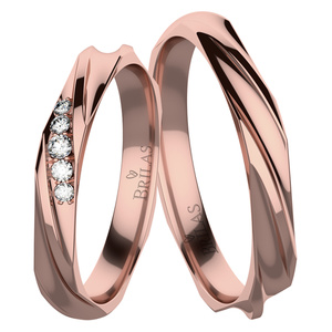 Bristol Red - snubné prstene z růžového zlata