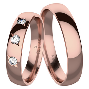 Arista Red - snubné prstene z růžového zlata