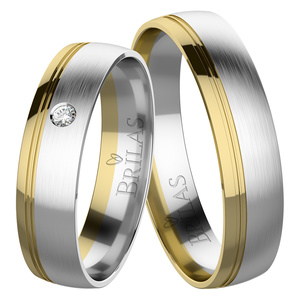 Severina Colour GW - snubné prstene zo žltého a bieleho zlata