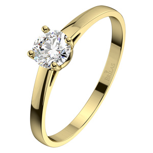 Marcelka Gold  -  jemný zásnubný prsteň s centrálnym kamienkom