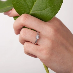 Růženka Princess W Briliant - prsten z bílého zlata